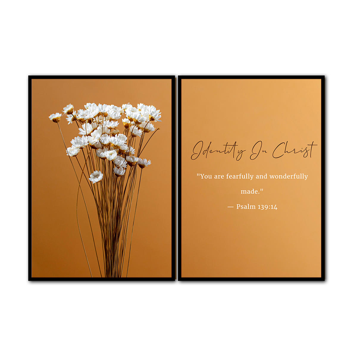 “Fearfully & Wonderfully Made” – Bible Verse - 2 Panel Metal Wall Art