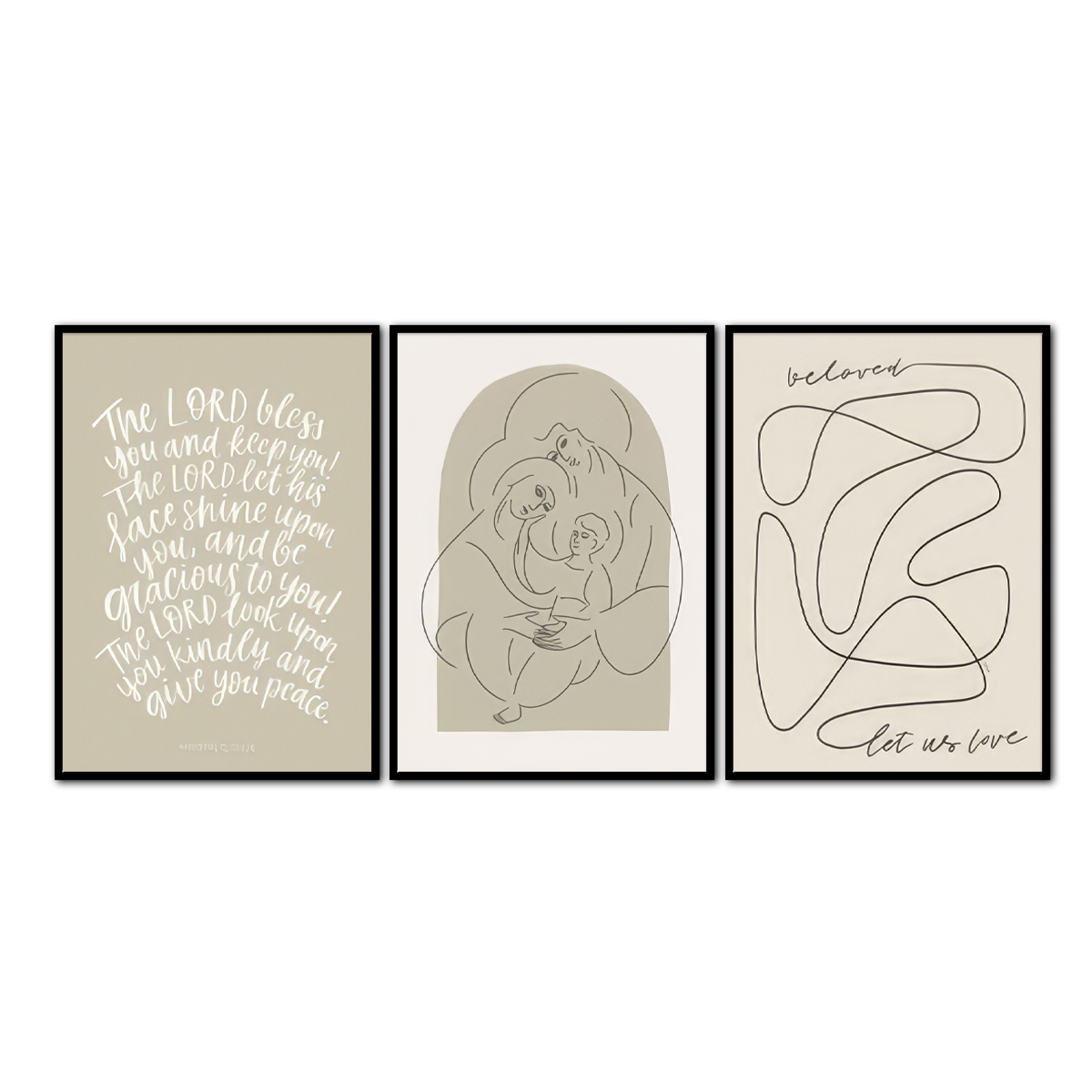 “Blessed & Beloved” – 3-Panel Christian Metal Wall Art