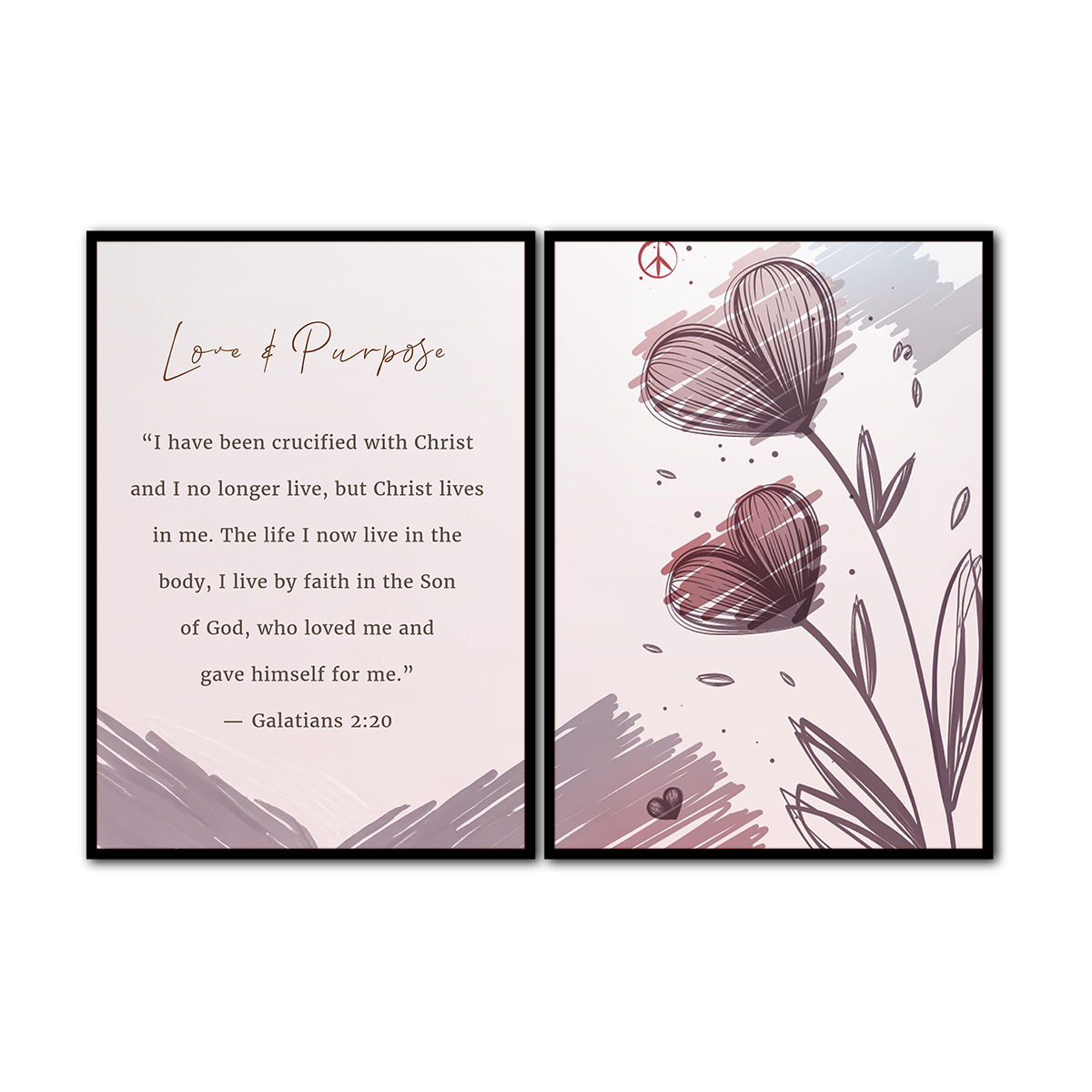 Love & Purpose – Galatians 2:20 - 2 Panel Metal Wall Art