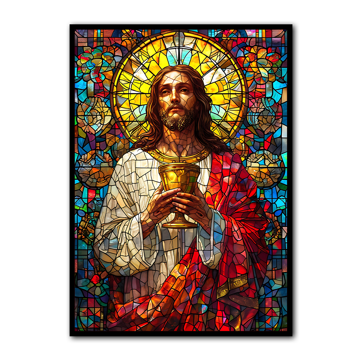 The Holy Chalice – Jesus HD Metal Christian Wall Art