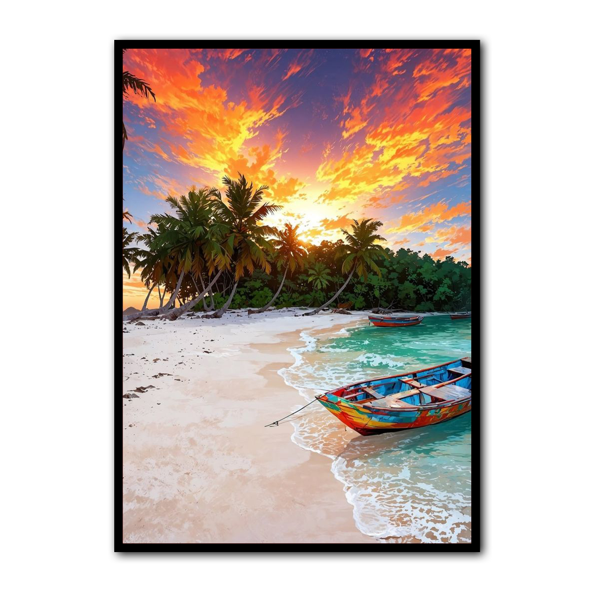 Tropical Serenity – Beach Sunset HD Metal Wall Art