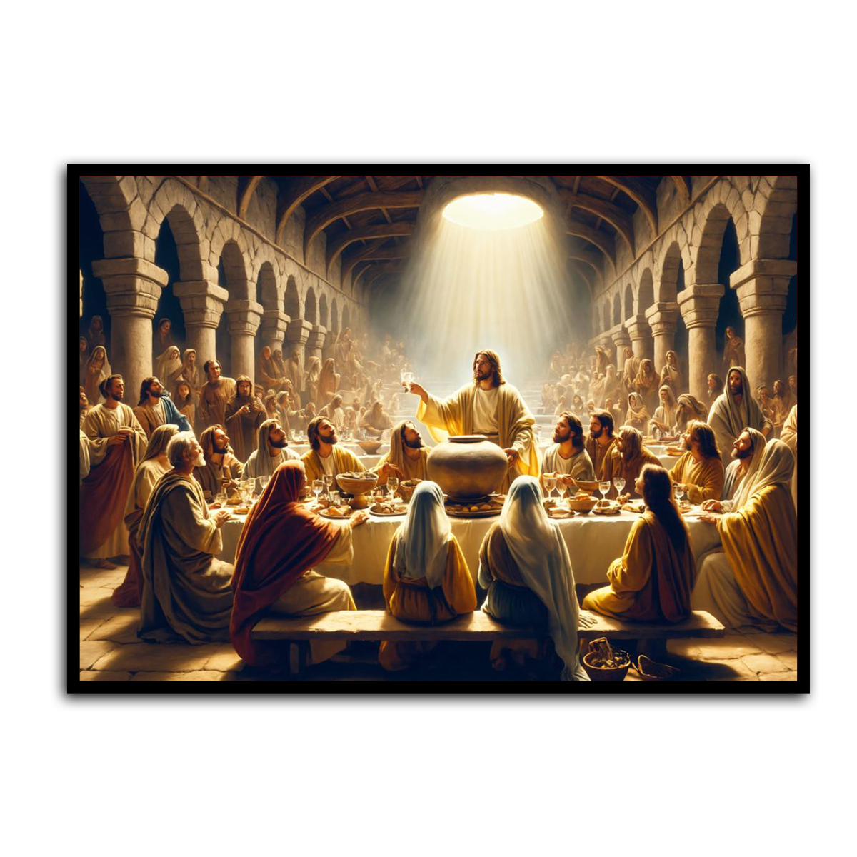 “The Last Supper of Light” – Jesus & Disciples Christian Metal Wall Art