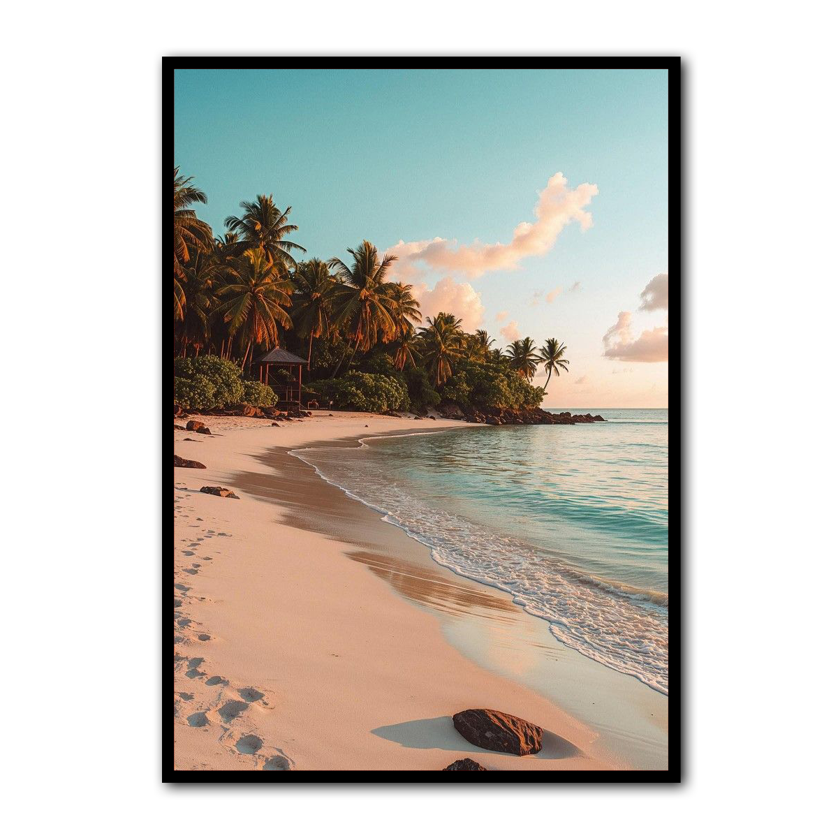 Tropical Serenity Beach Metal Wall Art
