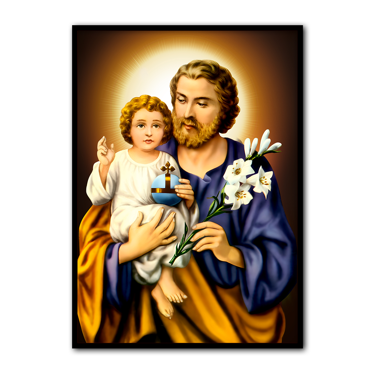 Saint Joseph and Child Jesus – Guardian of Love HD Metal Wall Art
