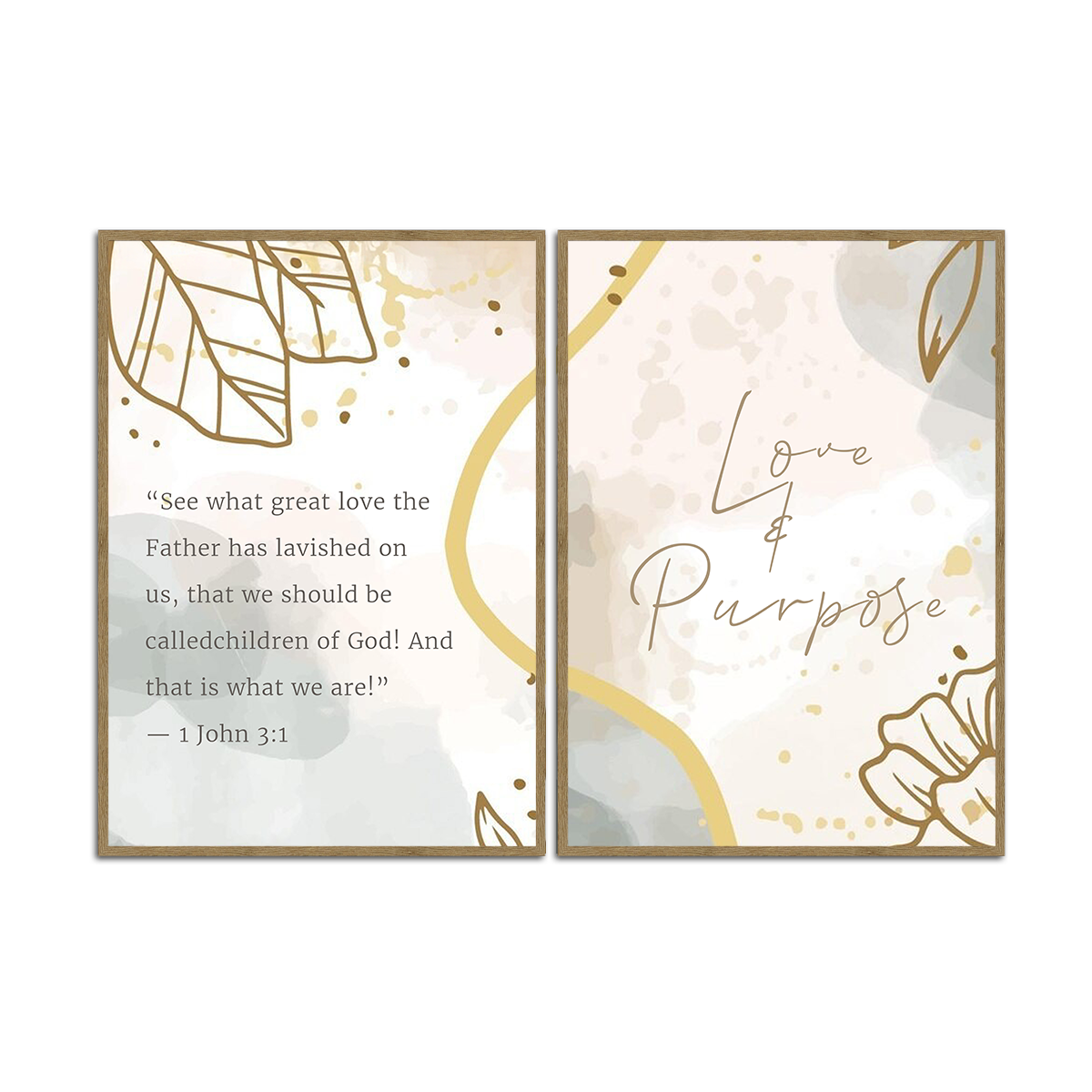 Love & Purpose – 1 John 3:1 Christian Quote - 2 Panel Metal Wall Art