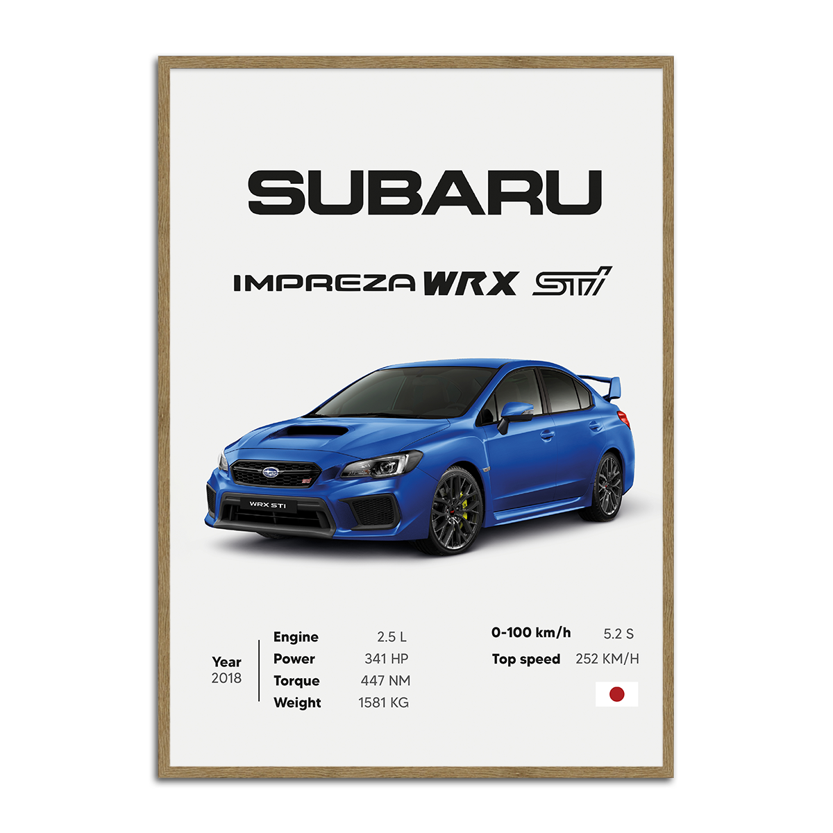 Subaru WRX STI Metal Wall Art