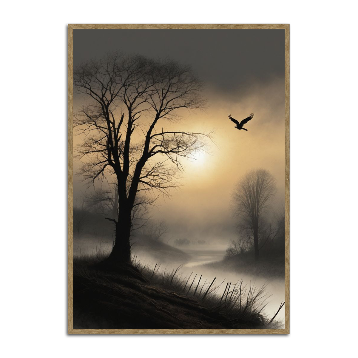 “Whispers of Dawn” – Tranquil Sunrise Nature Metal Wall Art