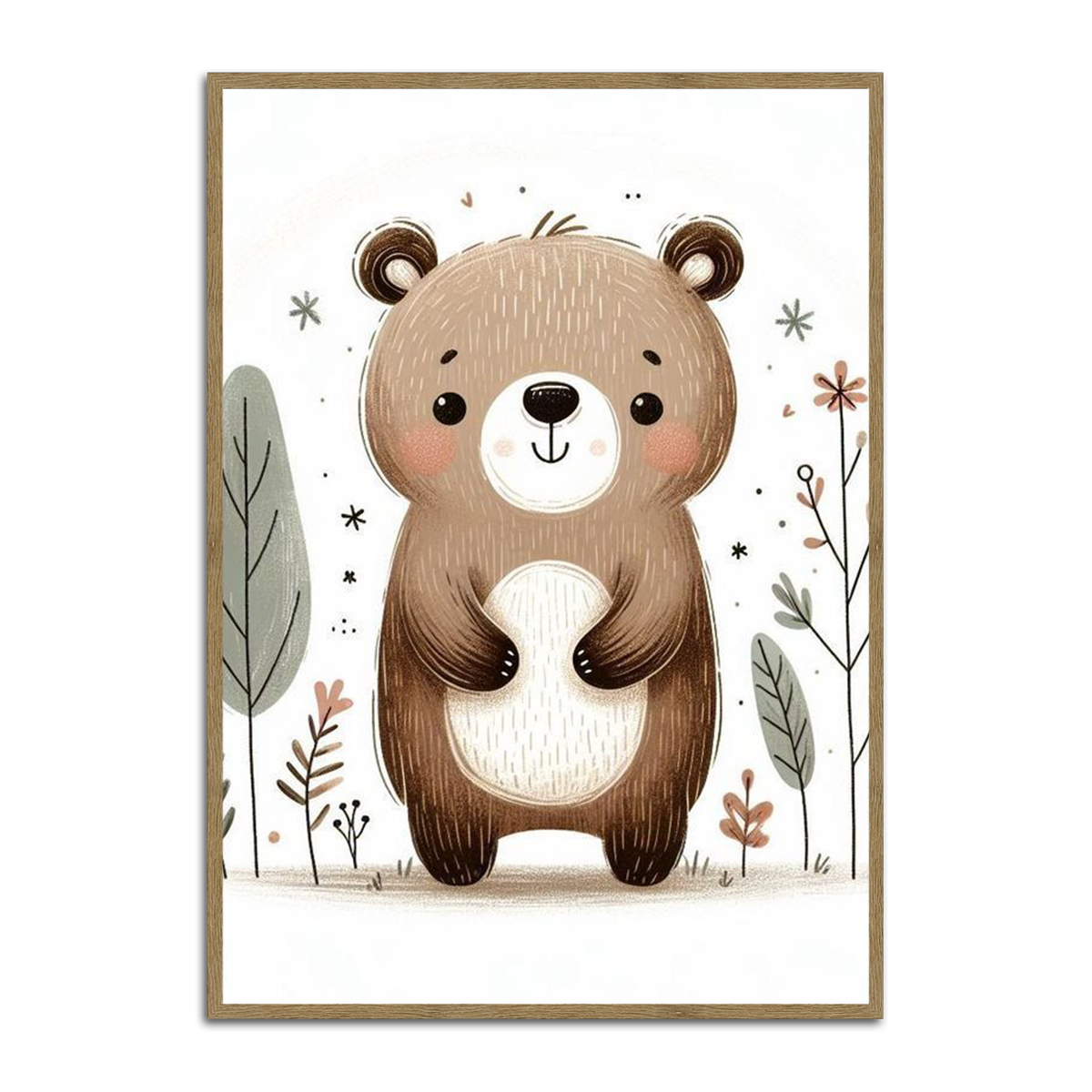 Cute Baby Bear Nursery Metal Wall Art