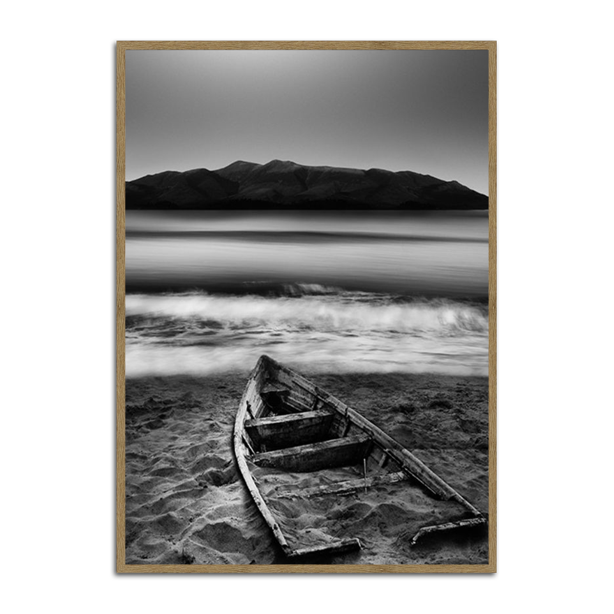 Tranquil Shores – Black & White Metal Wall Art