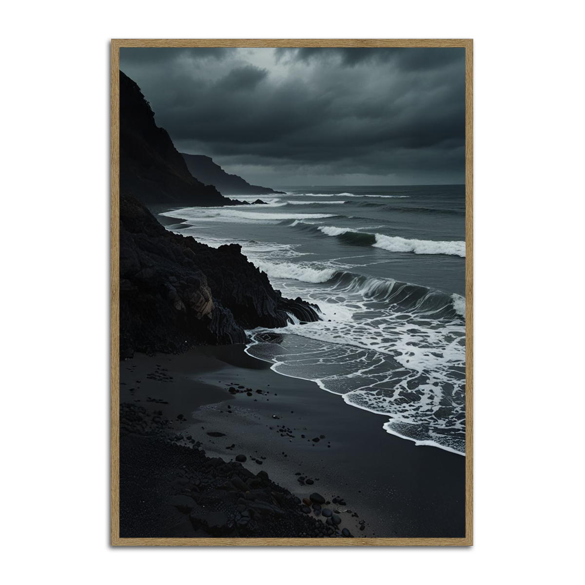 “Midnight Tide” – Moody Ocean Wall Art | HD Metal Print