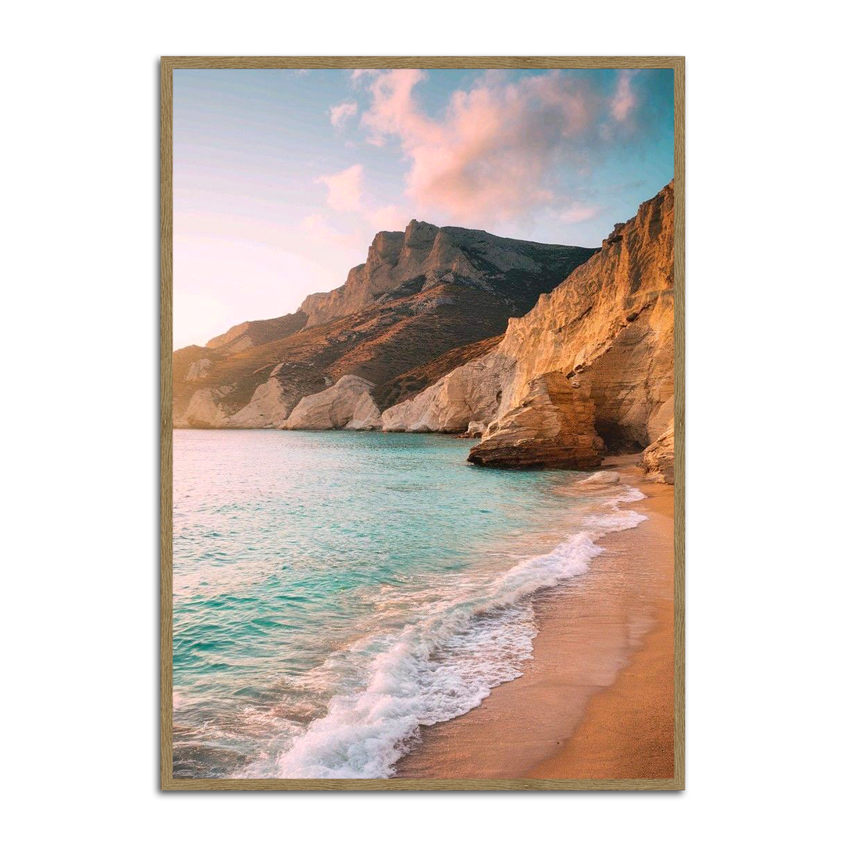 Golden Cliffs Beach Wall Art – HD Metal Wall Art
