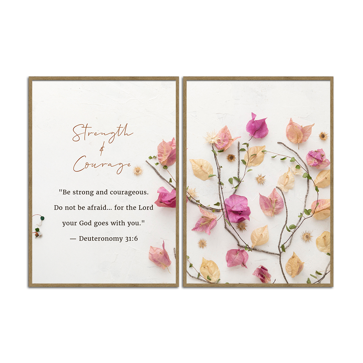 Strength & Courage – Deuteronomy 31:6 - 2 Panel Metal Wall Art