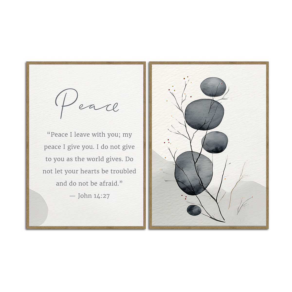 Faith & Calm Bible Quote - 2 Panel Metal Wall Art