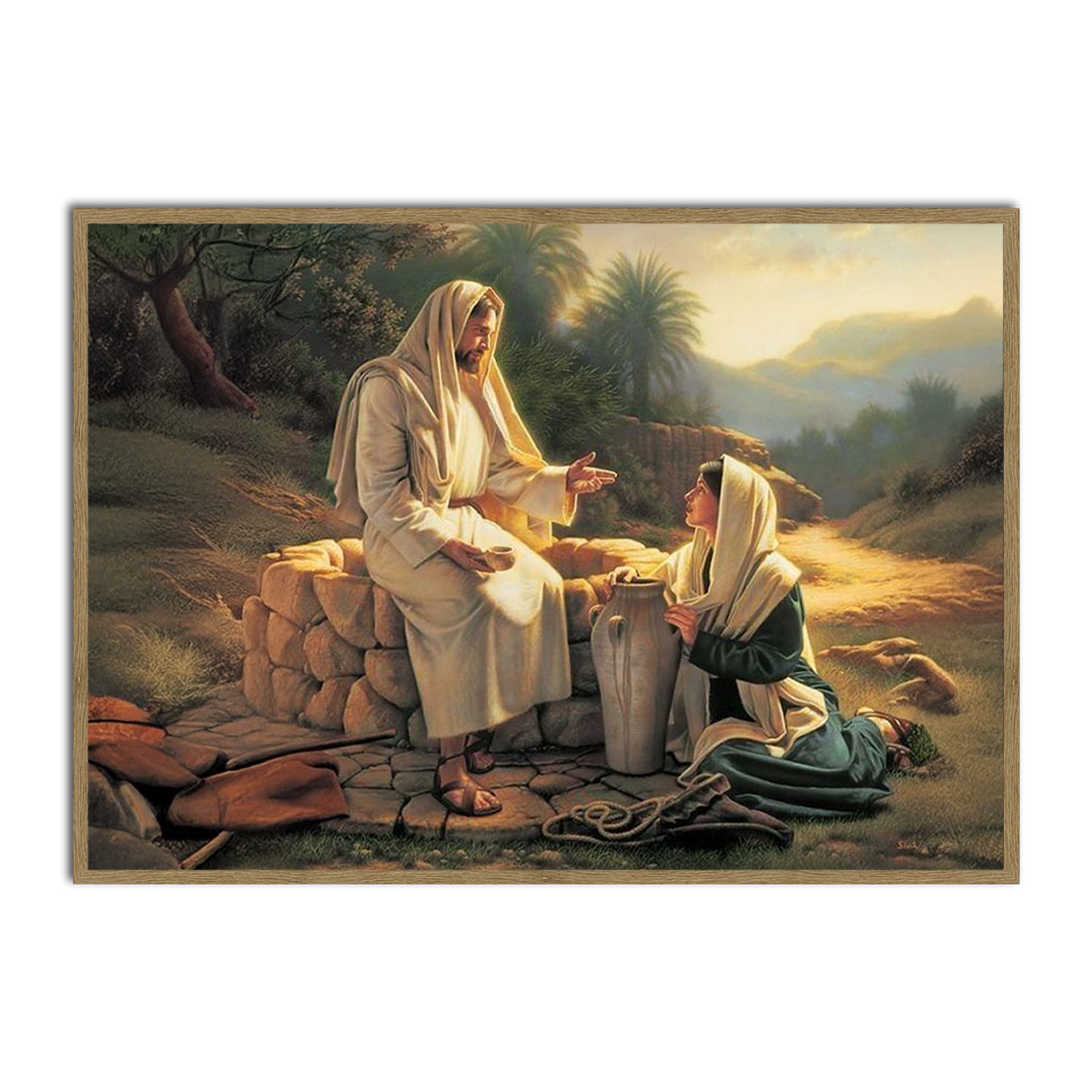 “Living Water” – Jesus and the Samaritan Woman Metal Wall Art