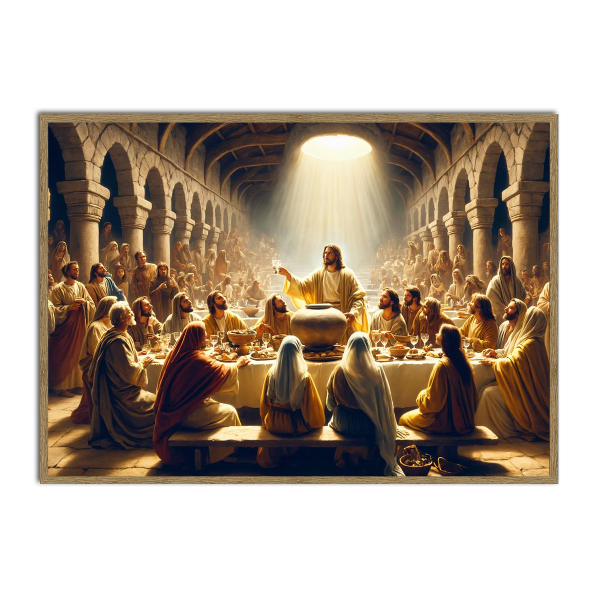“The Last Supper of Light” – Jesus & Disciples Christian Metal Wall Art