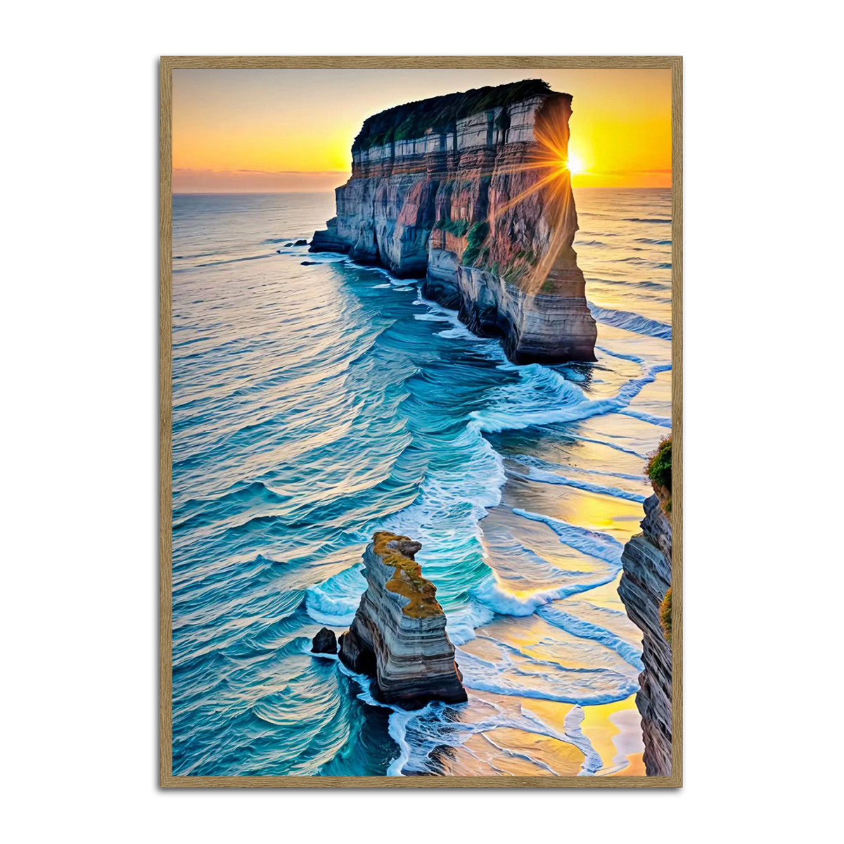 Golden Horizon Beach Metal Wall Art