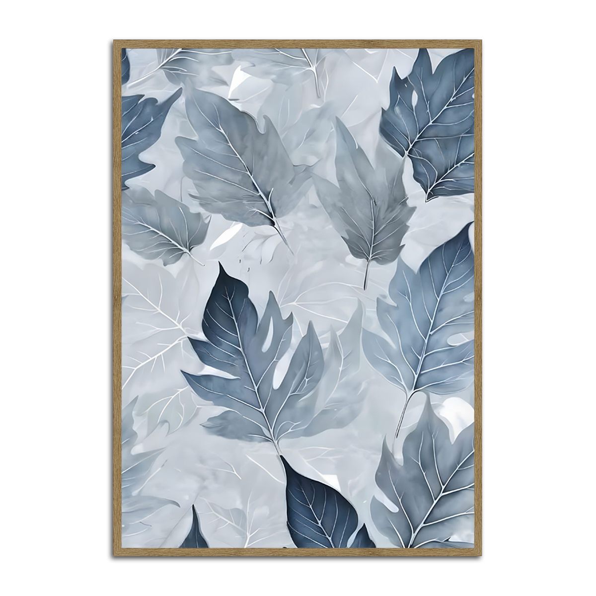 Frosted Leaf Harmony – Nature Metal Wall Art