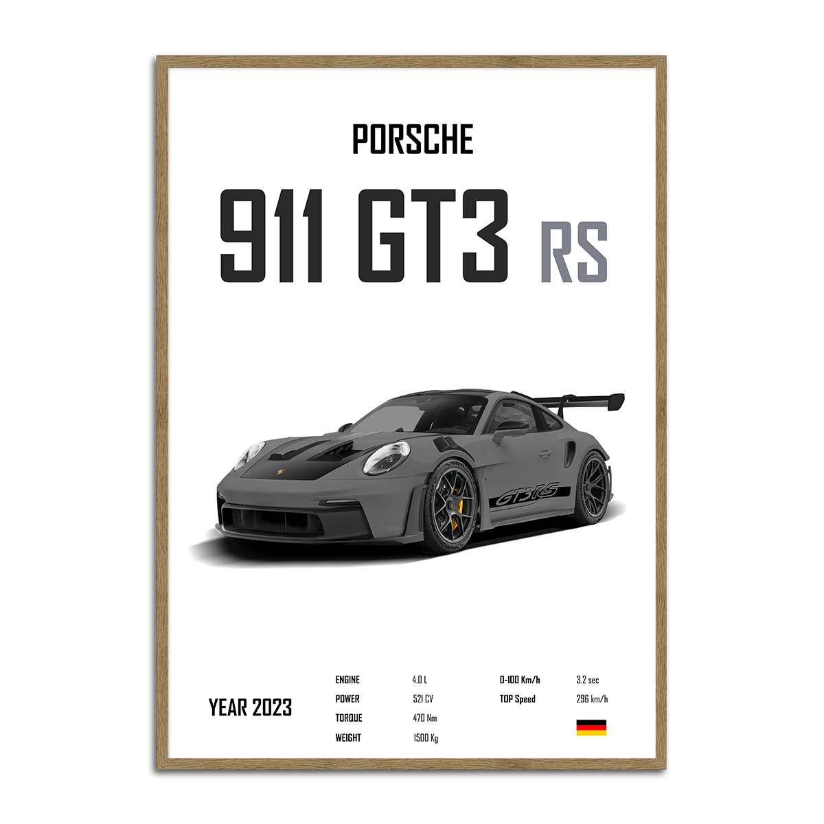 Porsche 911 GT3 RS Metal Wall Art