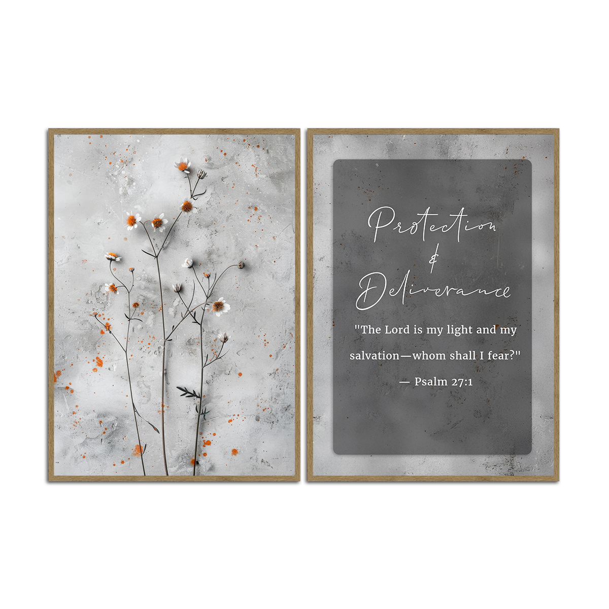 Protection & Deliverance Psalm 27:1 - 2 Panel Metal Wall Art
