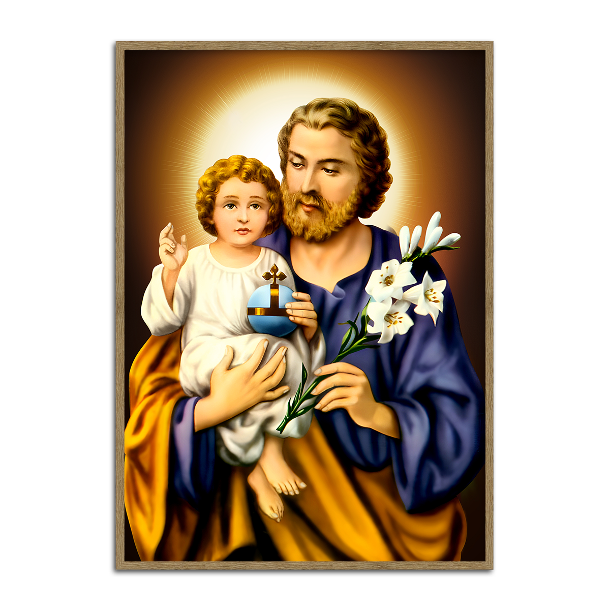 Saint Joseph and Child Jesus – Guardian of Love HD Metal Wall Art