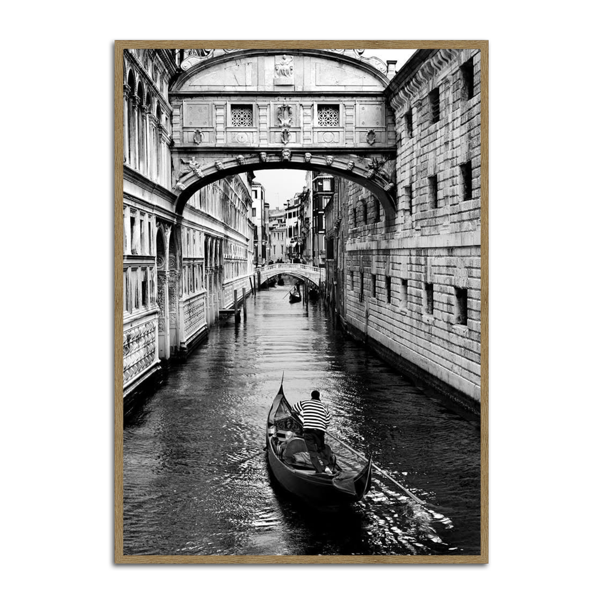 “Venetian Serenity” – Black & White Gondola Metal Wall Art