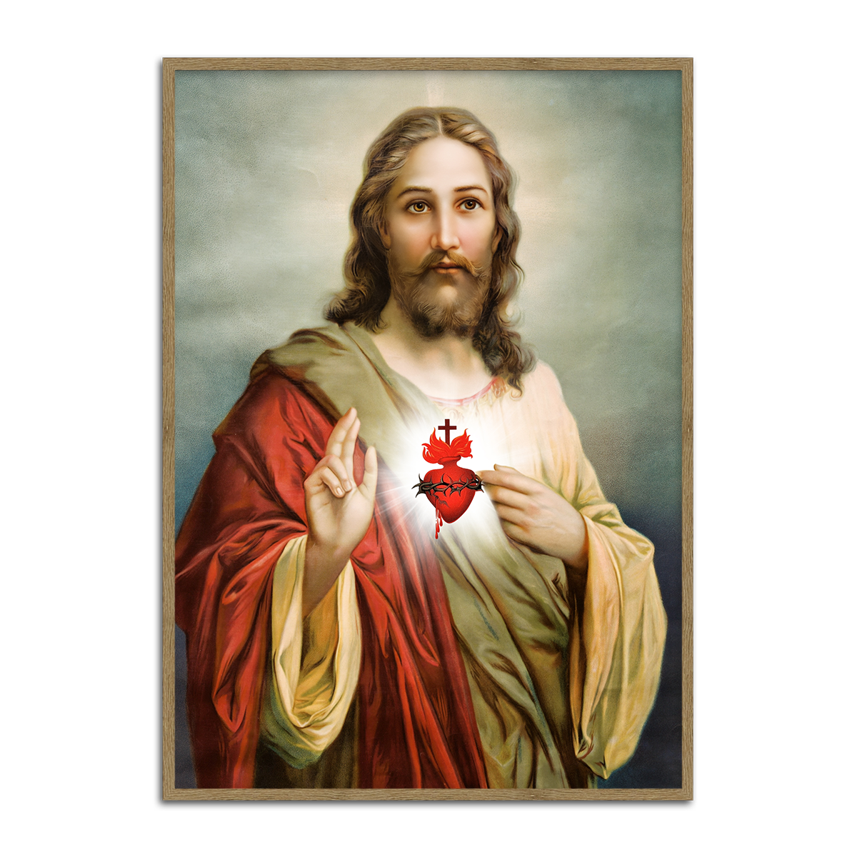 Jesus Christ Sacred Heart – Faith & Light Metal Wall Art