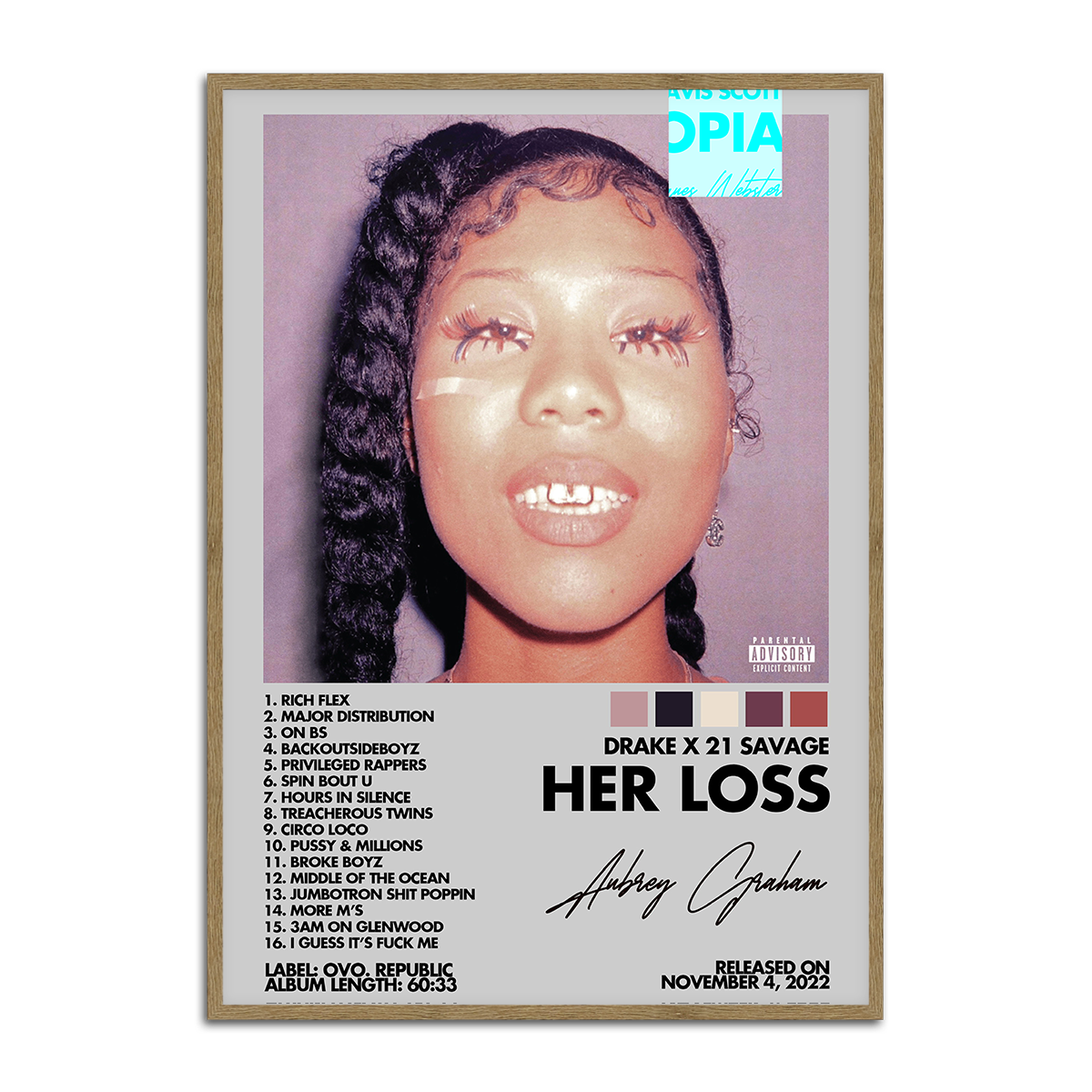 Her Loss Album Wall Art – Drake x 21 Savage HD Metal Print
