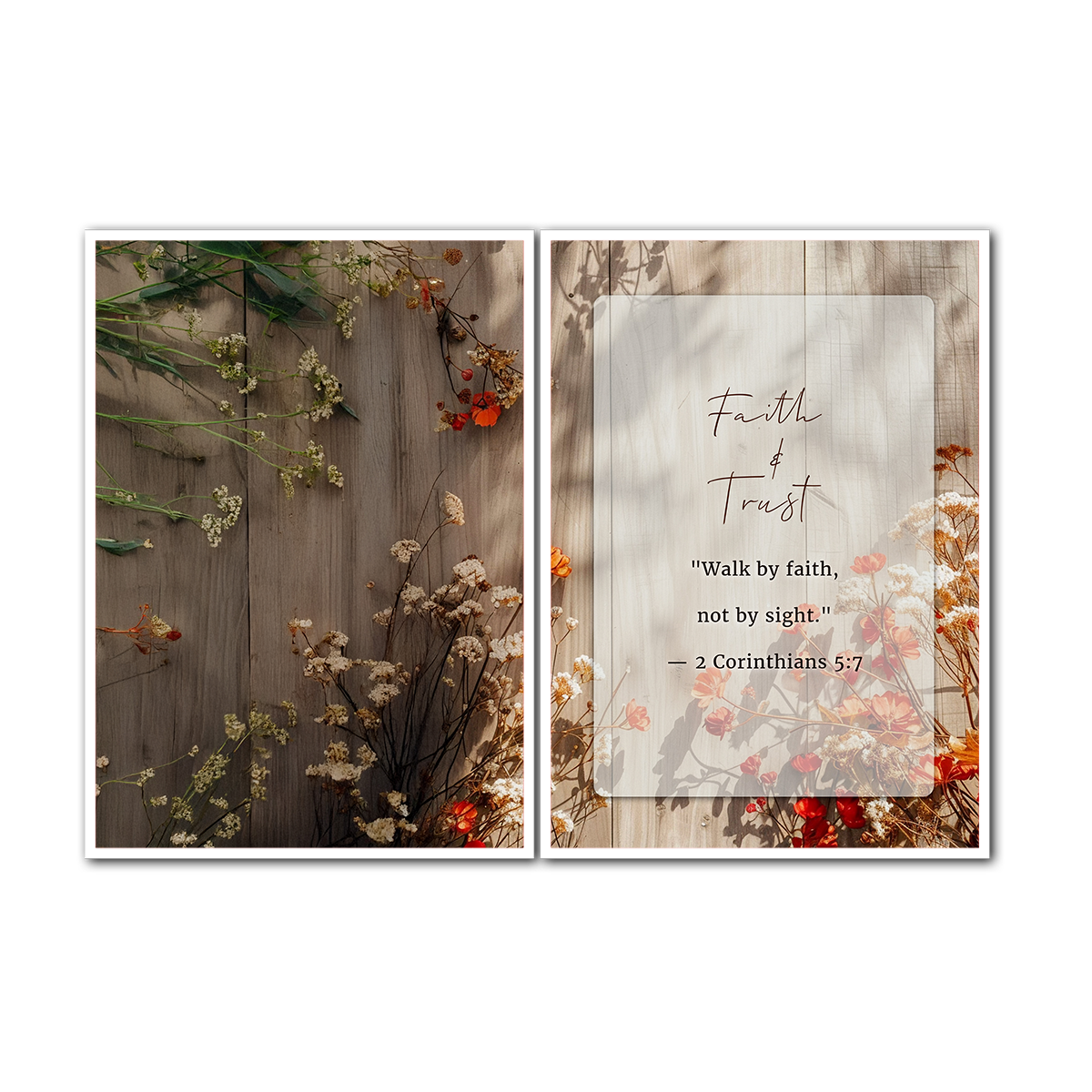 Faith & Trust – “Walk by Faith, Not by Sight” - 2 Panel Metal Wall Art