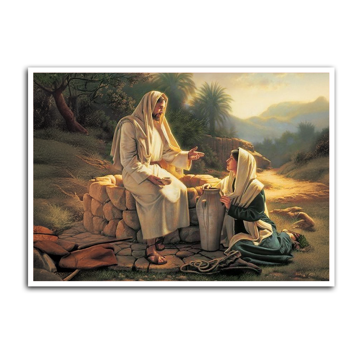 “Living Water” – Jesus and the Samaritan Woman Metal Wall Art