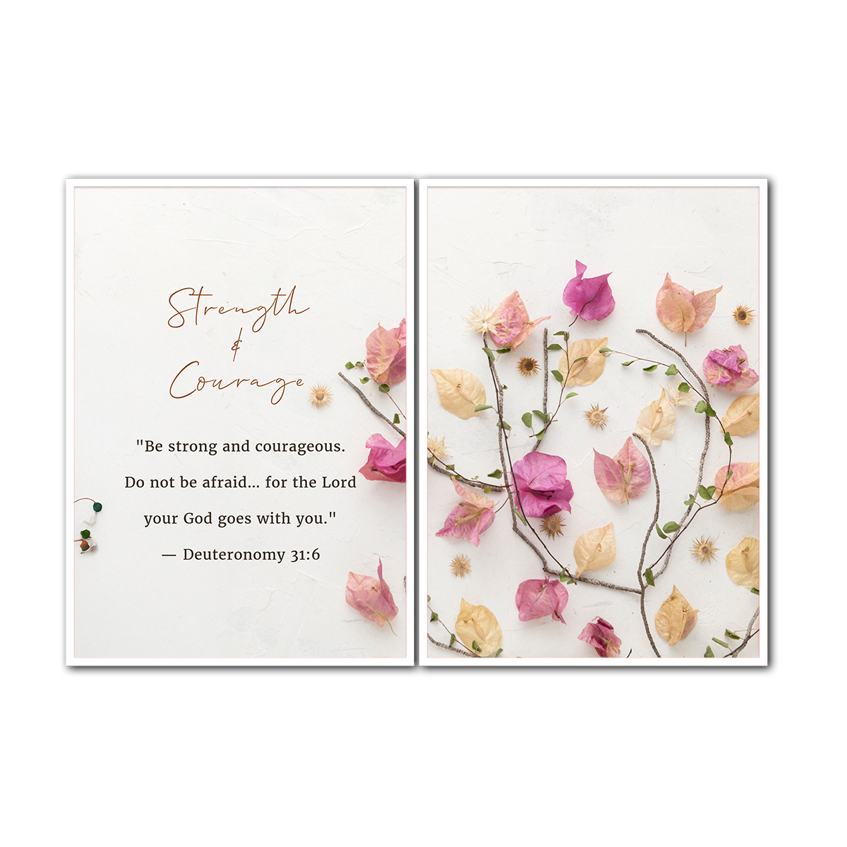 Strength & Courage – Deuteronomy 31:6 - 2 Panel Metal Wall Art