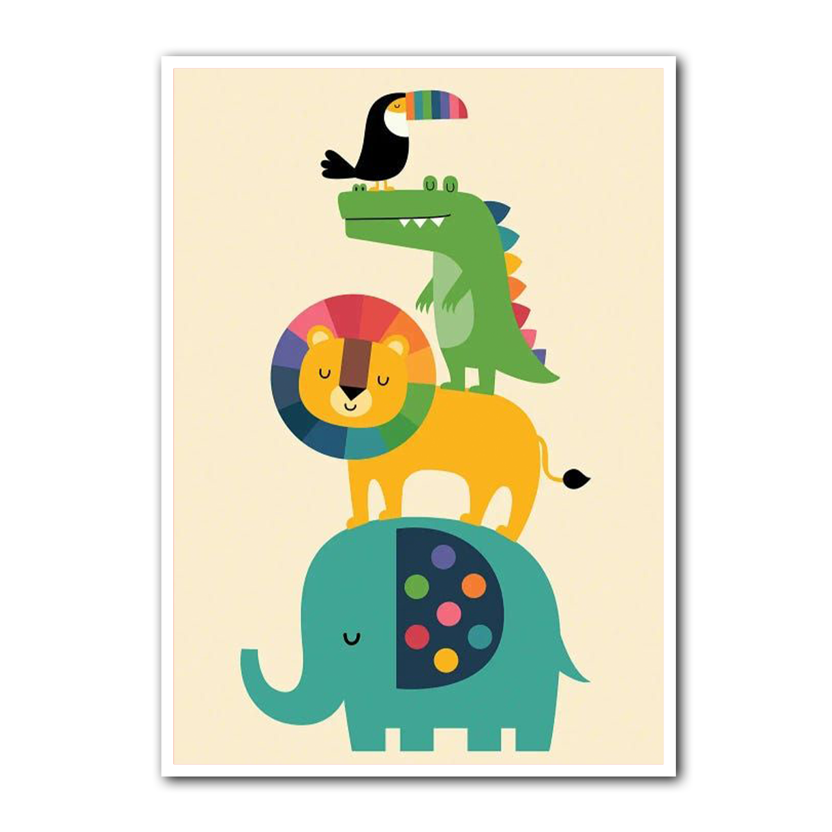 "Animal Friends Tower" Kids Metal Wall Art