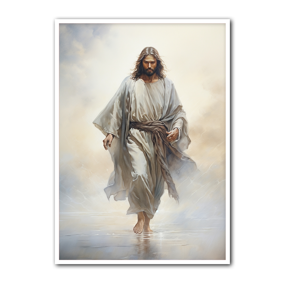 Jesus Walking on Water – Divine Strength HD Metal Wall Art