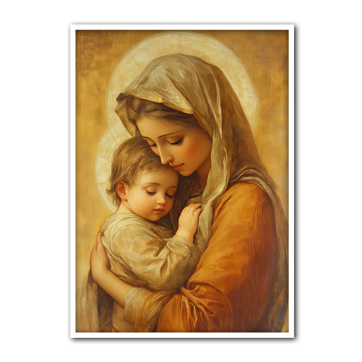 Divine Embrace – Mother Mary & Child Jesus Metal Wall Art
