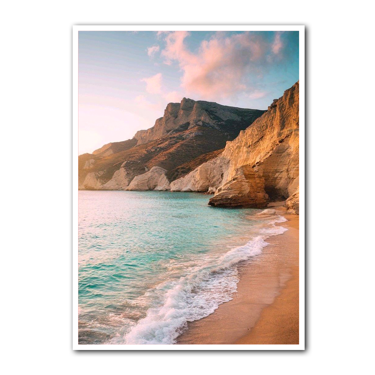Golden Cliffs Beach Wall Art – HD Metal Wall Art