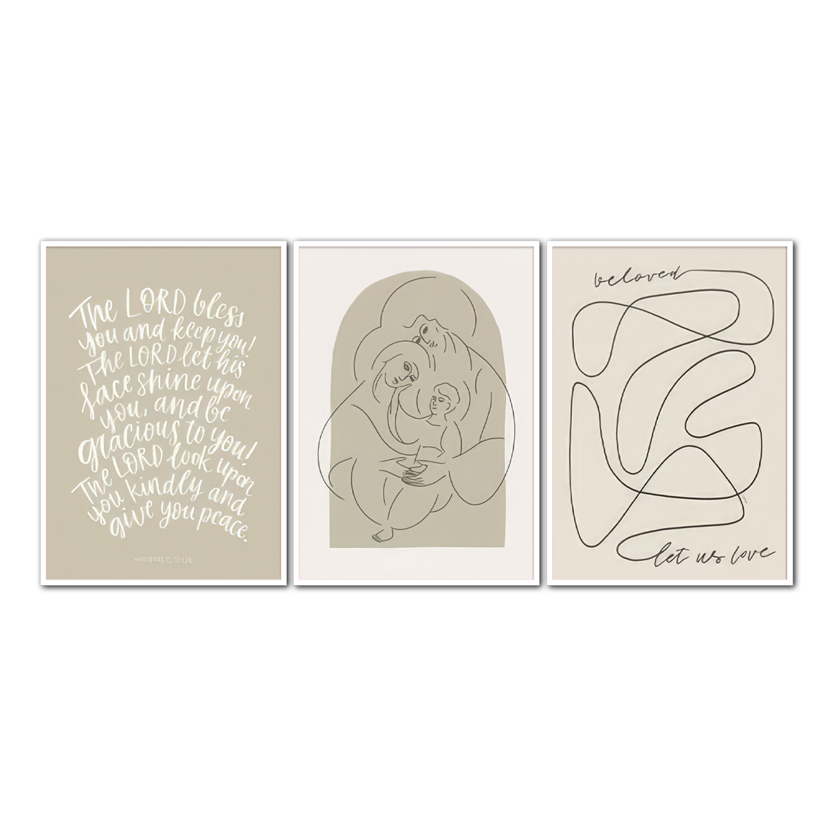 “Blessed & Beloved” – 3-Panel Christian Metal Wall Art