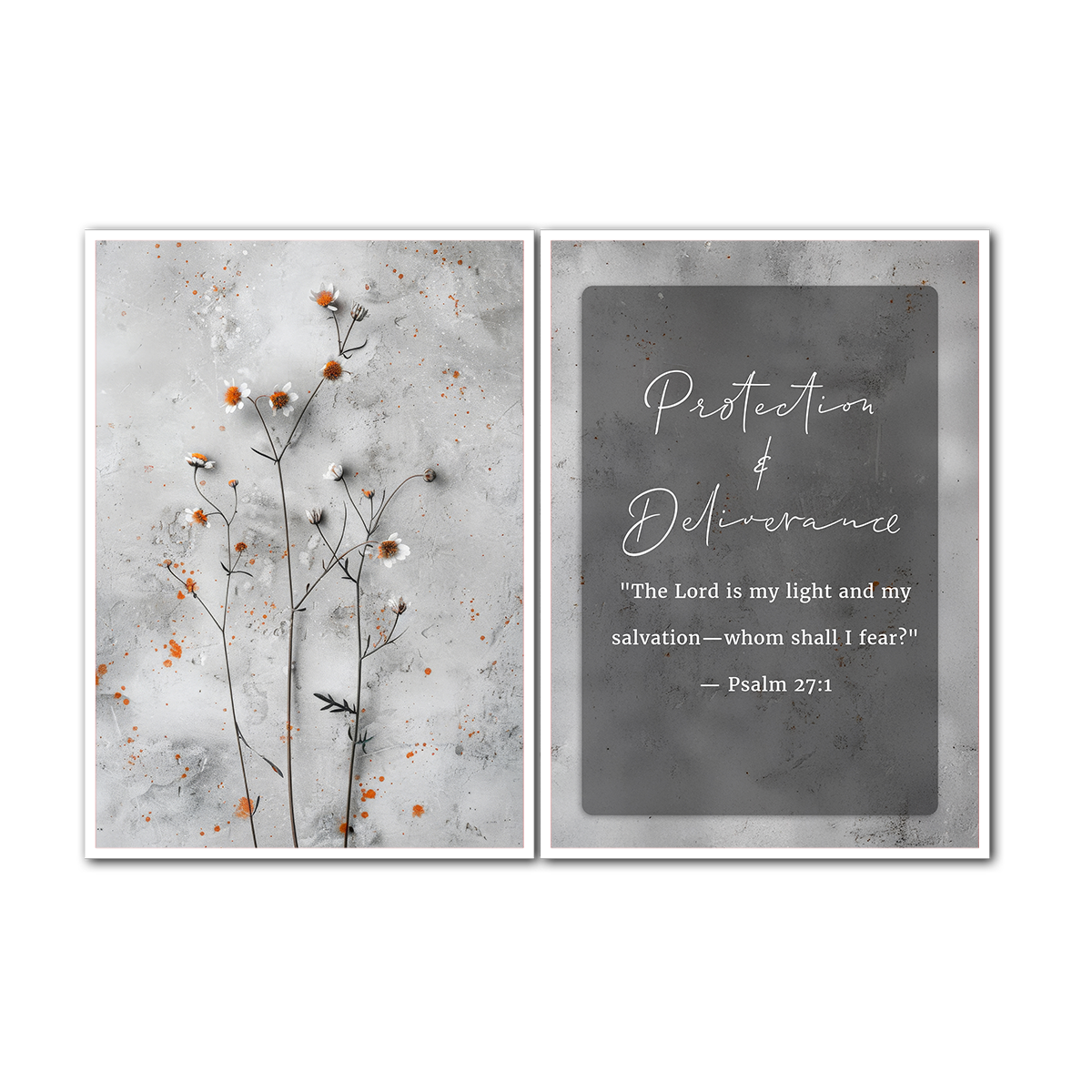 Protection & Deliverance Psalm 27:1 - 2 Panel Metal Wall Art