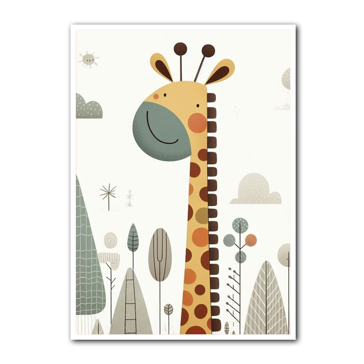 Happy Giraffe Kids Metal Wall Art