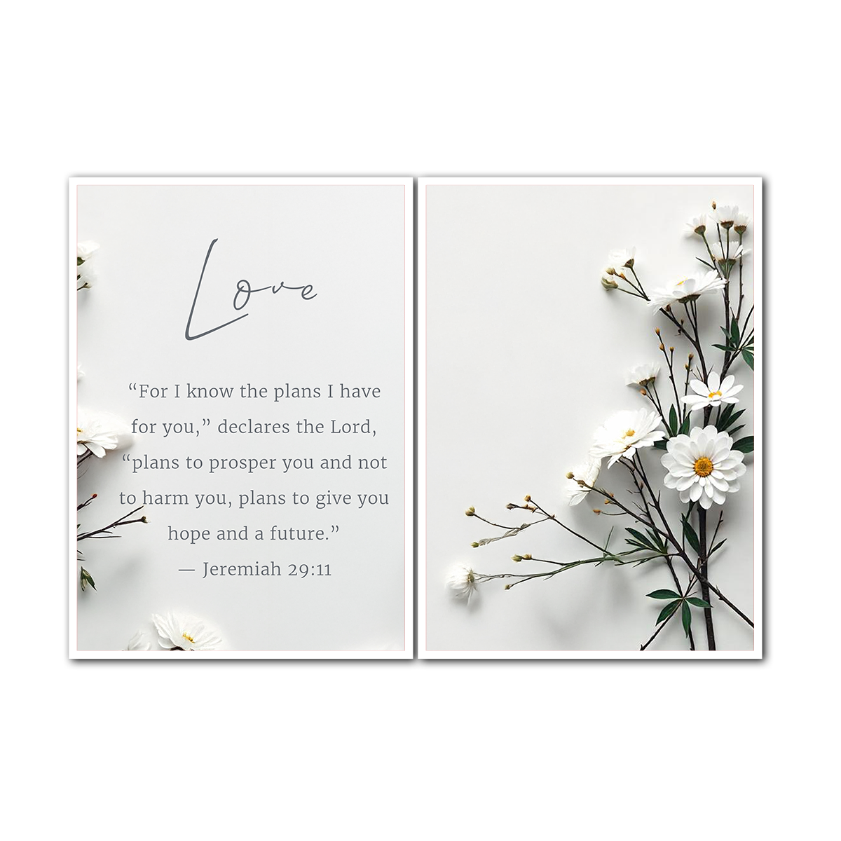 Love – Jeremiah 29:11 Scripture - 2 Panel Metal Wall Art