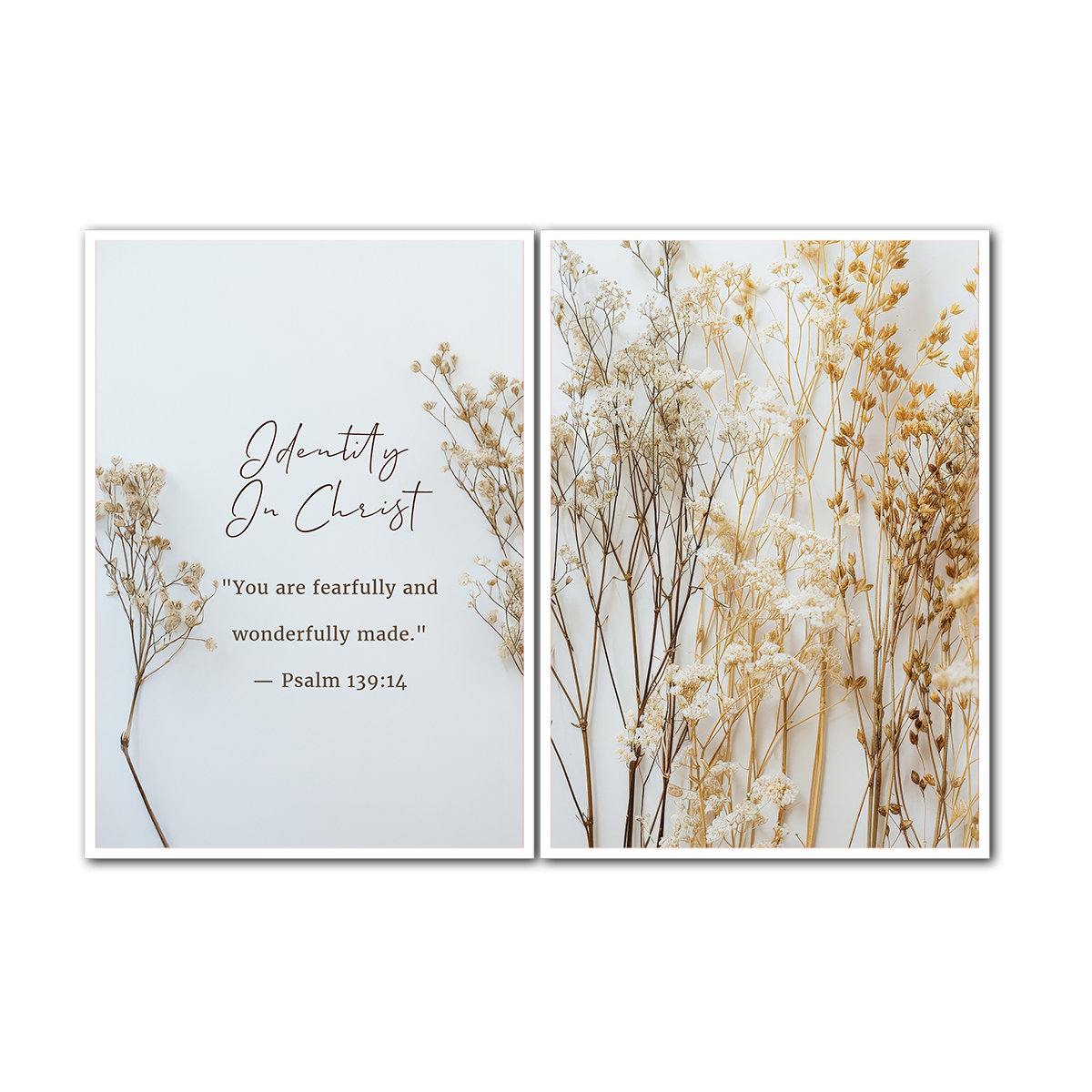 Identity in Christ – Psalm 139:14- 2 Panel Metal Wall Art