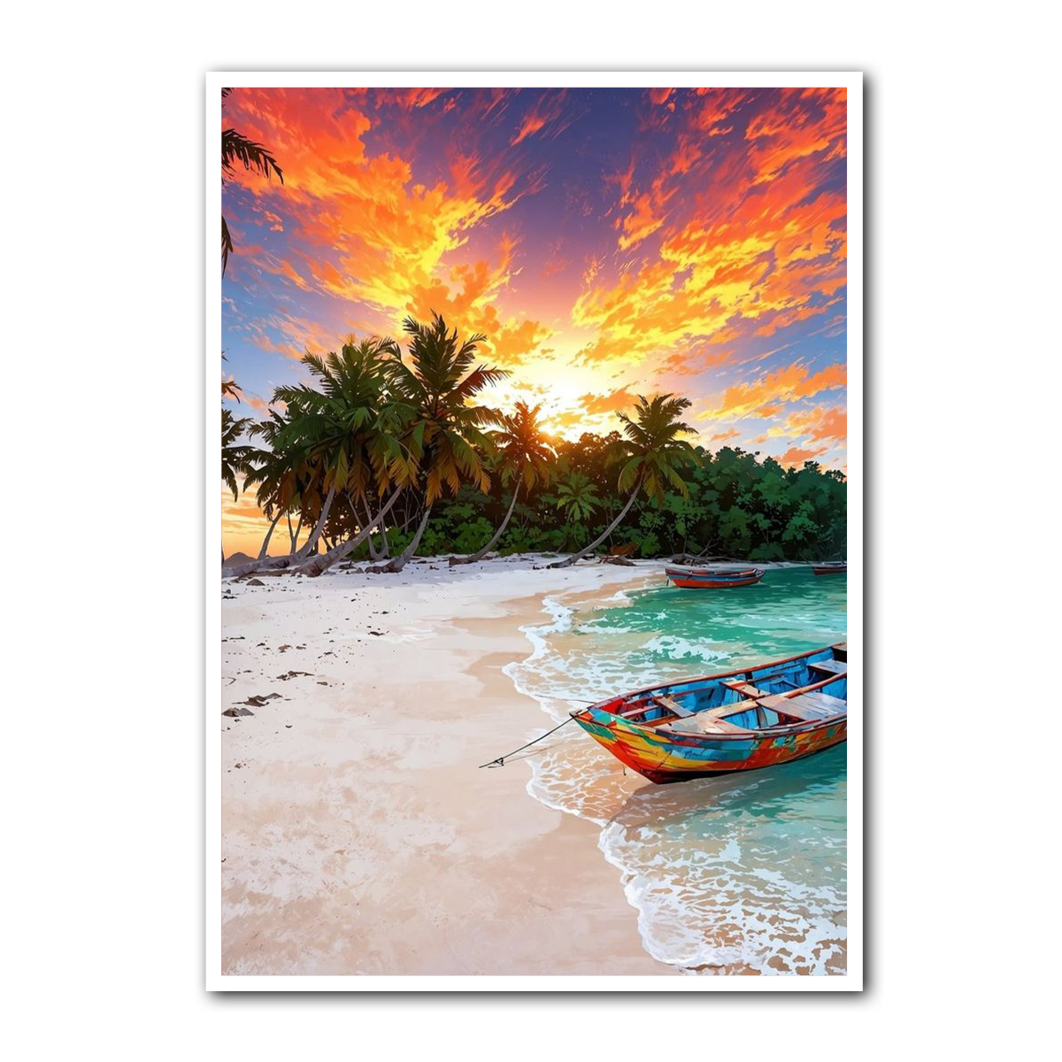 Tropical Serenity – Beach Sunset HD Metal Wall Art