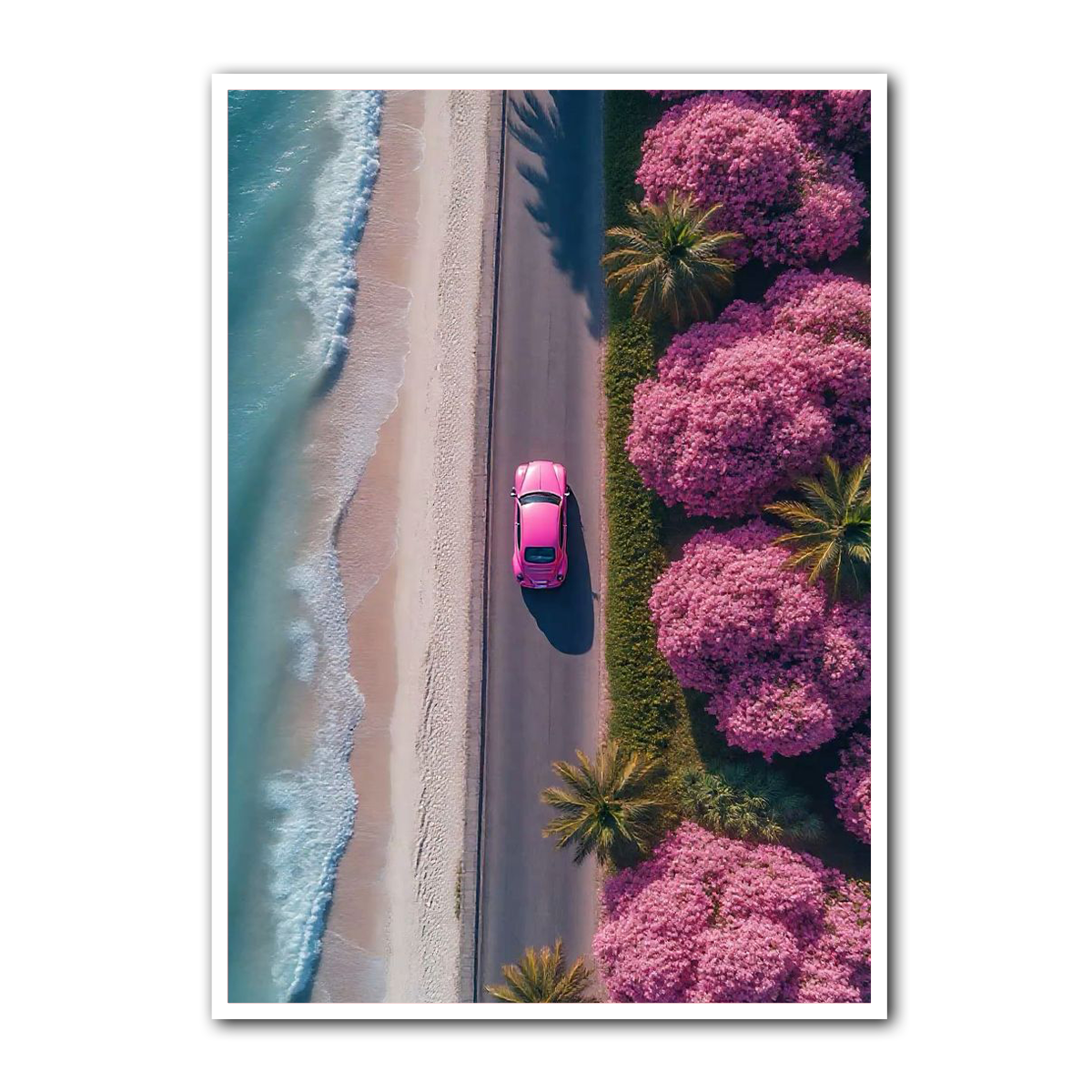 “Pink Escape” – Coastal Drive Metal Wall Art