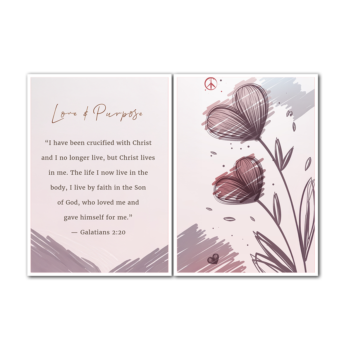 Love & Purpose – Galatians 2:20 - 2 Panel Metal Wall Art