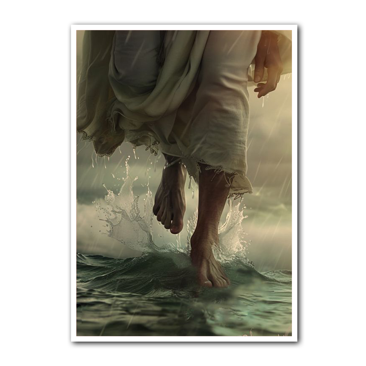 “Walk by Faith” – Jesus Walking on Water Wall Art | HD Metal Print