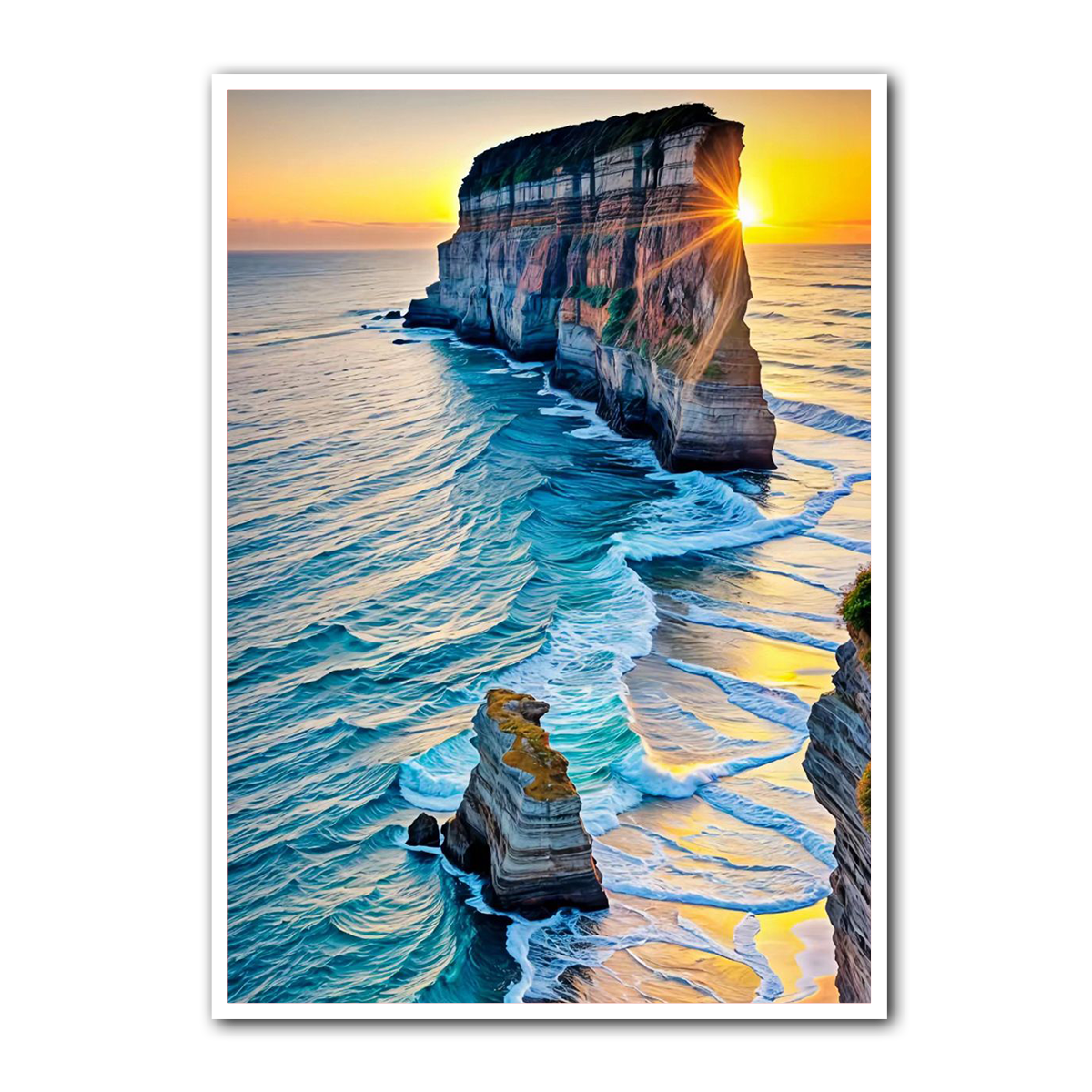 Golden Horizon Beach Metal Wall Art