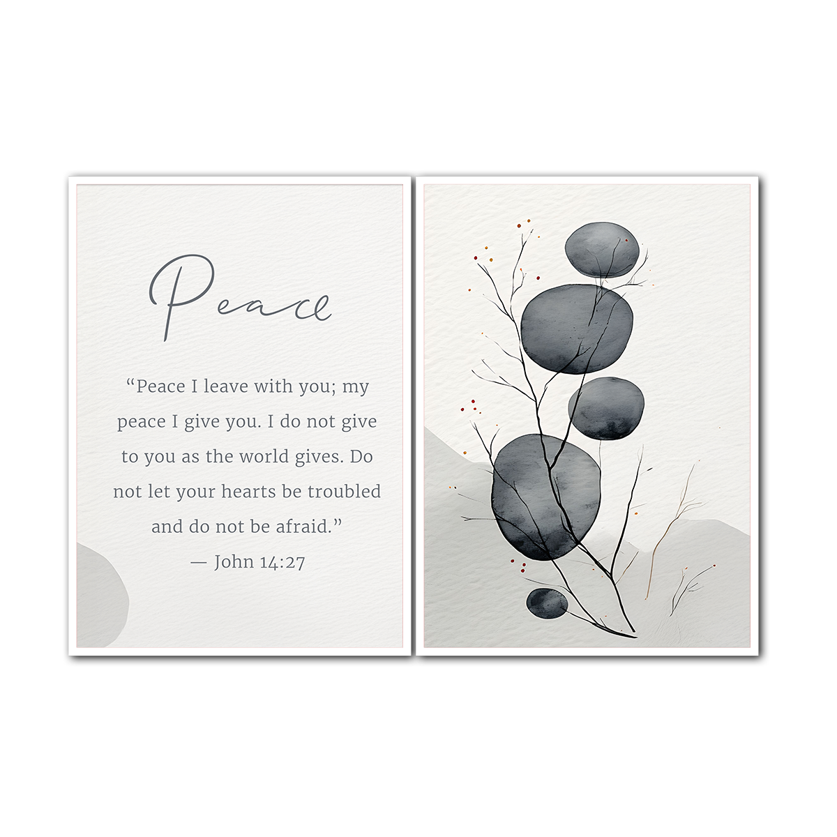 Faith & Calm Bible Quote - 2 Panel Metal Wall Art