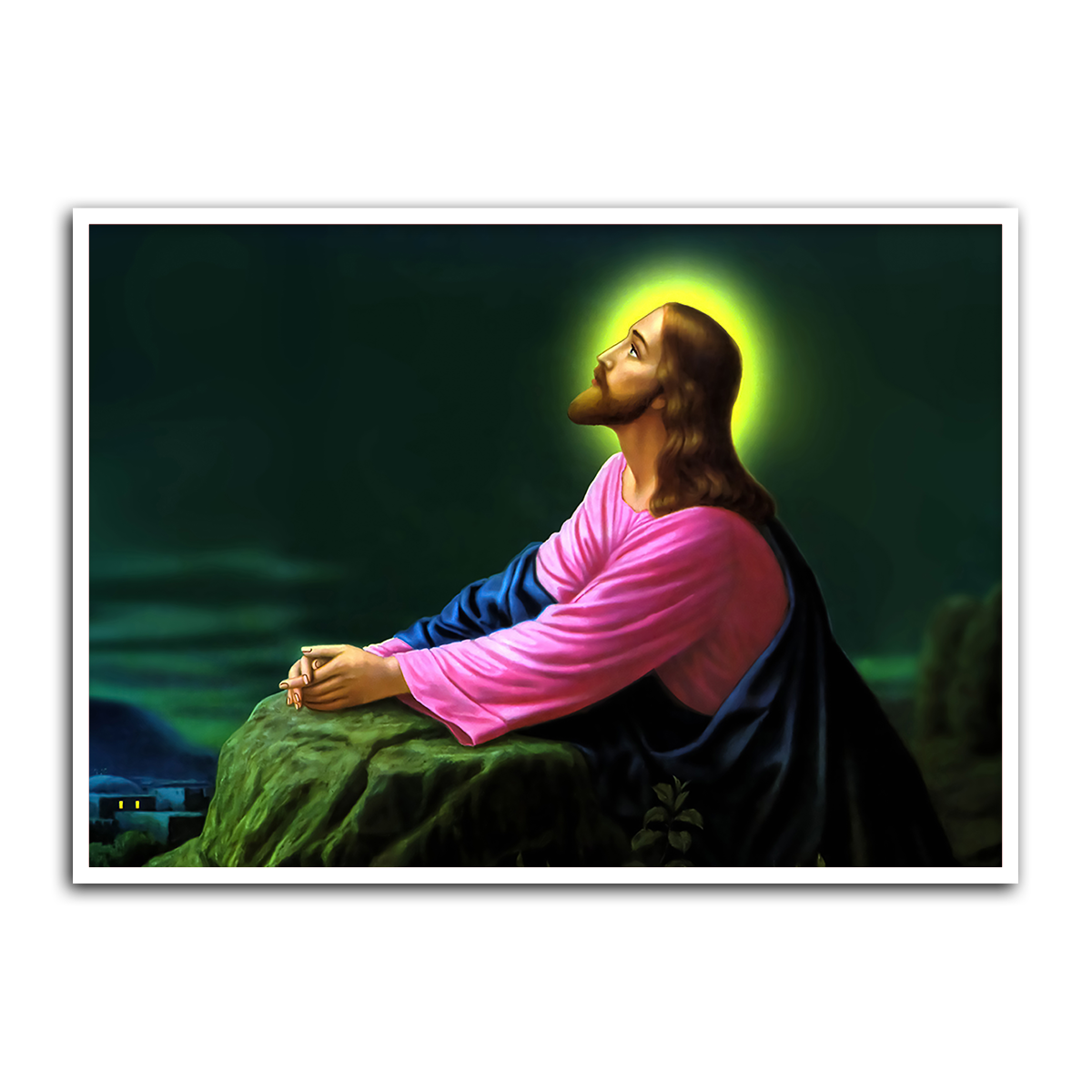 Divine Reflection – Praying Jesus HD Metal Wall Art