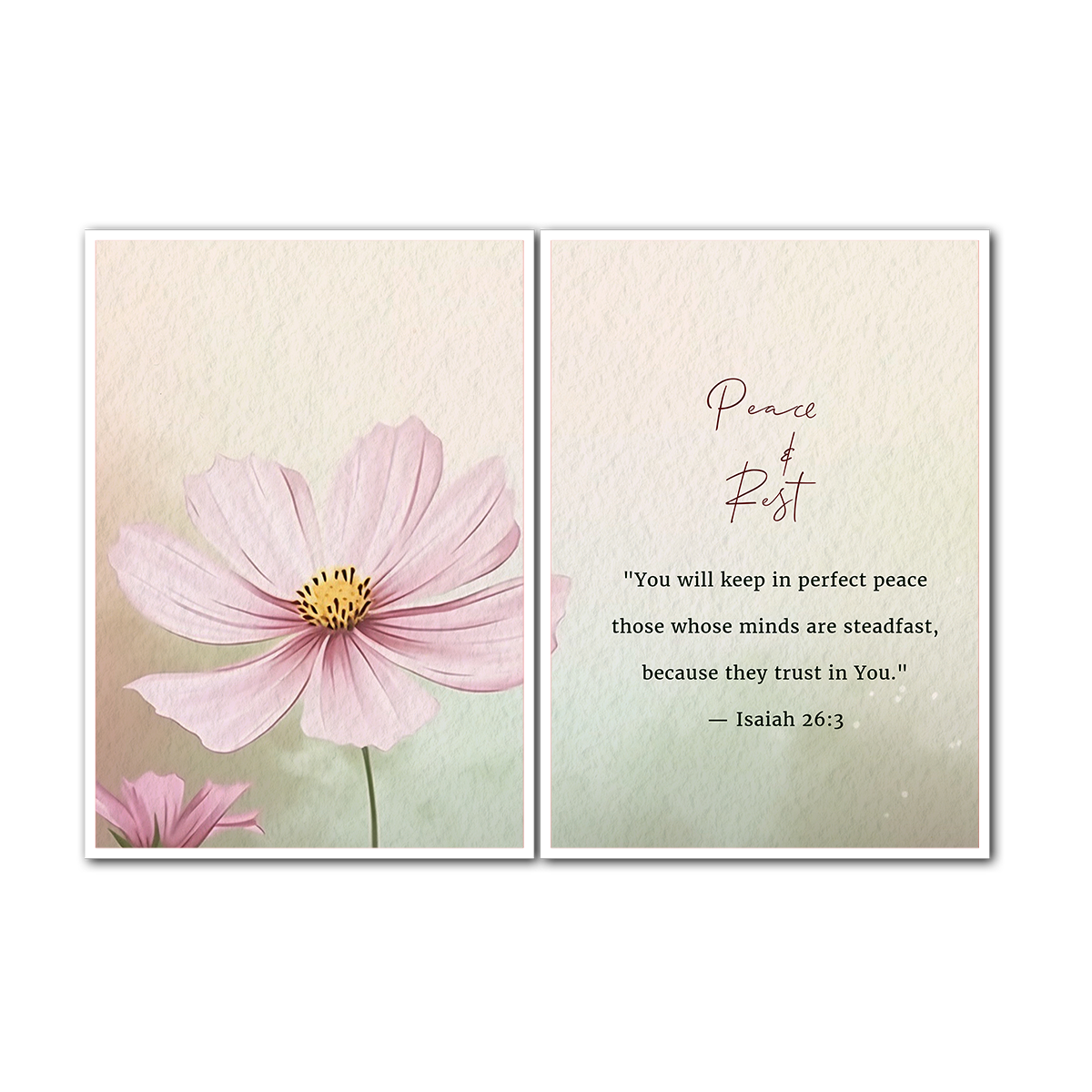 Isaiah 26:3 Christian - 2 Panel Metal Wall Art