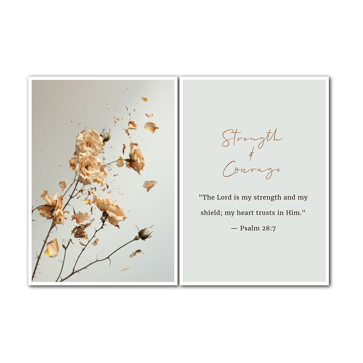 Strength & Courage – Psalm 28:7- 2 Panel Metal Wall Art