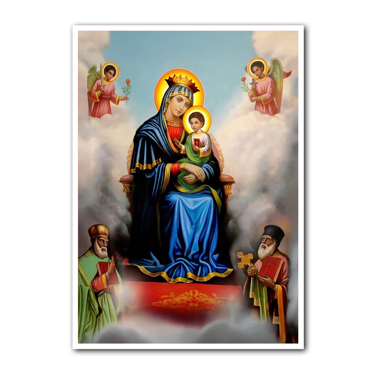 Queen of Heaven – Mother Mary and Child Jesus HD Metal Wall Art