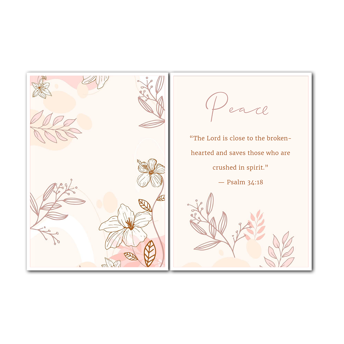 Peace – Psalm 34:18 - 2 Panel Metal Wall Art